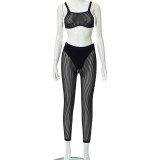 mesh slim vest leggings
