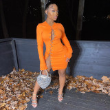 Chain Tie Hollow Out Fashion Sexy Tight Women's Dress