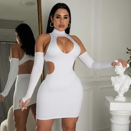 Solid Color Sexy Cutout Bodysuit