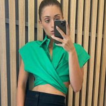 Top solid color cropped short-sleeved t-shirt Top solid color cropped short-sleeved t-shirt