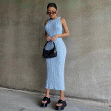 Fashion Casual Knit Sleeveless Round Neck Dress