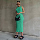 Fashion Casual Knit Sleeveless Round Neck Dress