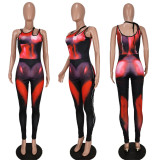 Fashion Sexy Print Sleeveless Bodysuit