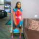 Fashion Multicolor Printing and Dyeing Short Sleeve Slim Fit Hip Dress