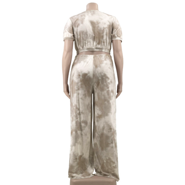 New women's tie-dye plus size fashion casual suit
