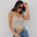 Fashion Solid Color Sling Slim Fit Sexy Backless Tube Top Top