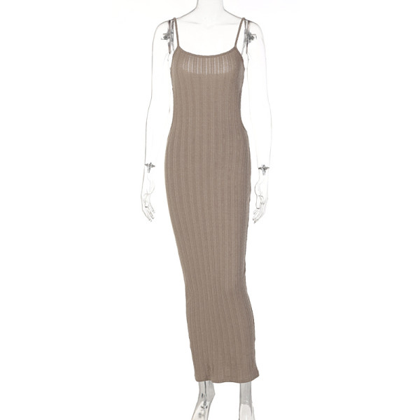 Fashion Sexy Backless Slim Fit Side Cutout Sling Dress