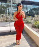 Women's Sexy Solid Color Perspective Mesh Beach Dress