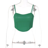 Fashion Solid Color Sling Slim Fit Sexy Backless Tube Top Top