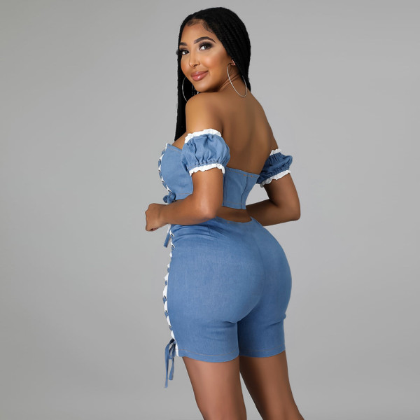 Fashion sexy hollow straps one-shoulder thin tight suit summer style