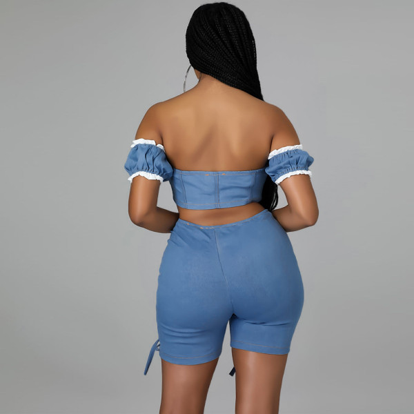 Fashion sexy hollow straps one-shoulder thin tight suit summer style