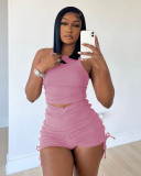 Tank Top Shorts Gathered Casual Two-Piece Set