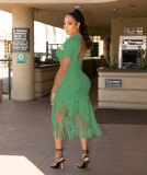 Women's Short Sleeve Tassel Fashion Sexy Dress
