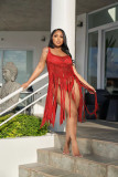 Women's Wire Fringe Beach Dress