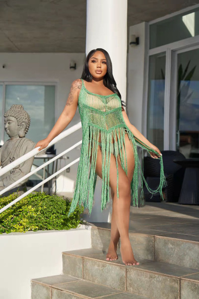 Women's Wire Fringe Beach Dress