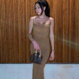 Sling thread peach buttocks multicolor low-cut sexy dress