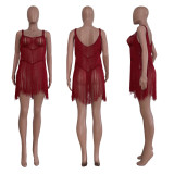 Women's Wire Fringe Beach Dress