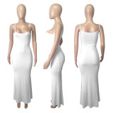 Sling thread peach buttocks multicolor low-cut sexy dress