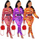 Temperament Slim Fit Print Suit Two Piece