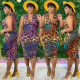 Women's Printed Zip Dress