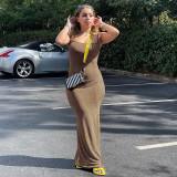 Sling thread peach buttocks multicolor low-cut sexy dress