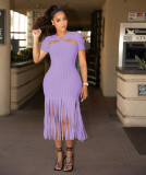 Women's Short Sleeve Tassel Fashion Sexy Dress