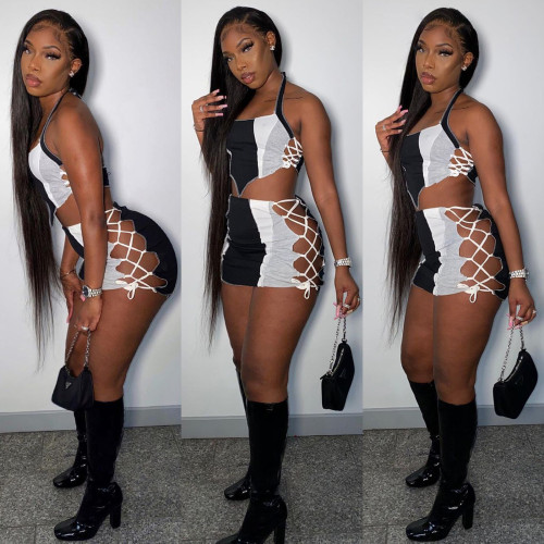Two-piece set of color matching positioning printing straps personality trend