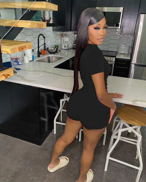 Women's Summer Solid T-Shirt Lace-Up Shorts Two-Piece Set