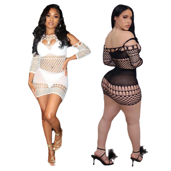 Women's Sexy Hollow Lingerie Sexy Mesh Backless Swimwear Nightclub Dress