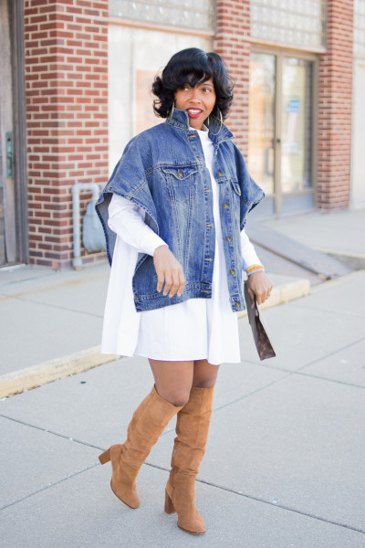 Denim Side Pocket Irregular Loose Jacket Top