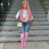 Women's Fashion Casual Women's Color Block Jacket Baseball Jacket