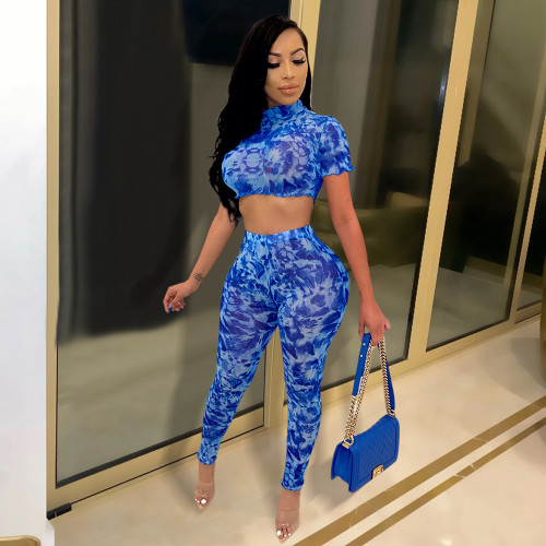 Sexy Fashion Fungus Edge Print Suit