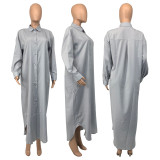 Fashionable casual solid color long coat