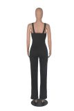 Sexy suspenders fashion flared pants high waist slim foreign trade jumpsuit