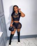 Perspective Sexy Mesh Fashion Casual Suit