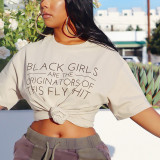 Loose Letter Print Athleisure Cropped Top