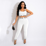 Temperament commuter sleeveless cute print ladies vest two-piece suit