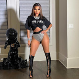 Solid color sexy bright silk high waist seamless triangle shorts
