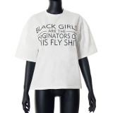 Loose Letter Print Athleisure Cropped Top