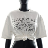 Loose Letter Print Athleisure Cropped Top