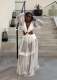 Sexy solid color lace mid-waist maxi dress