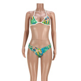 Printed Swimwear Hot Pants Shorts Three-piece Casual Suit