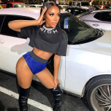 Solid color sexy bright silk high waist seamless triangle shorts