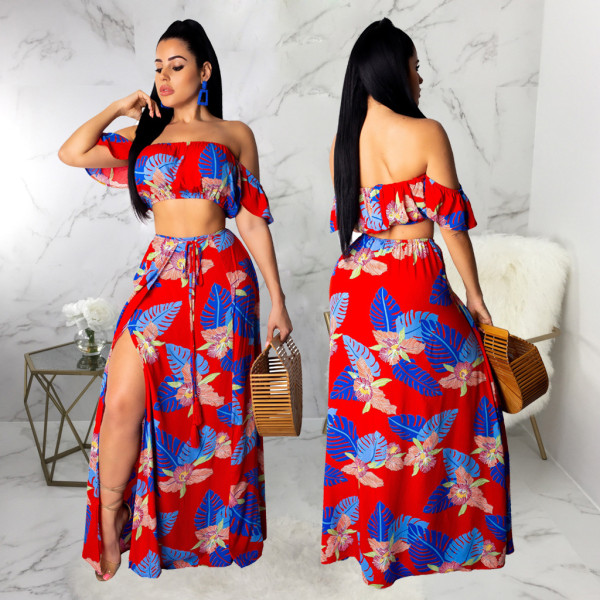 Sexy Print Tube Top Suit