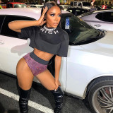 Solid color sexy bright silk high waist seamless triangle shorts