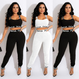 Temperament commuter sleeveless cute print ladies vest two-piece suit