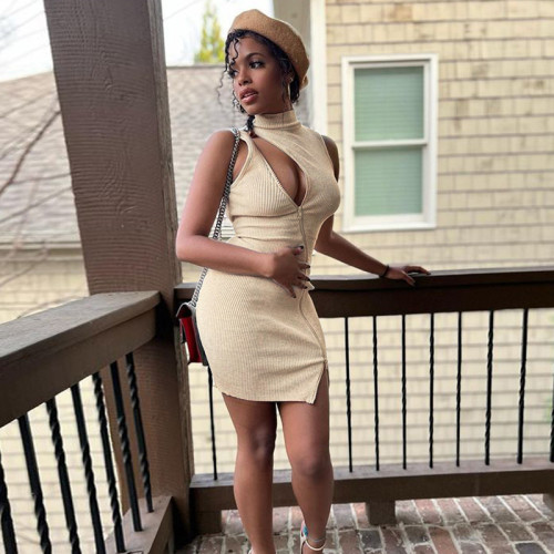 Fashion Street Trendy Sexy Hollow Slim Pack Hip Dress