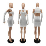 Summer off-the-shoulder cutout dress with sleeves