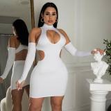 Summer off-the-shoulder cutout dress with sleeves