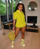 Temperament fashion bronzing fabric casual two-piece set